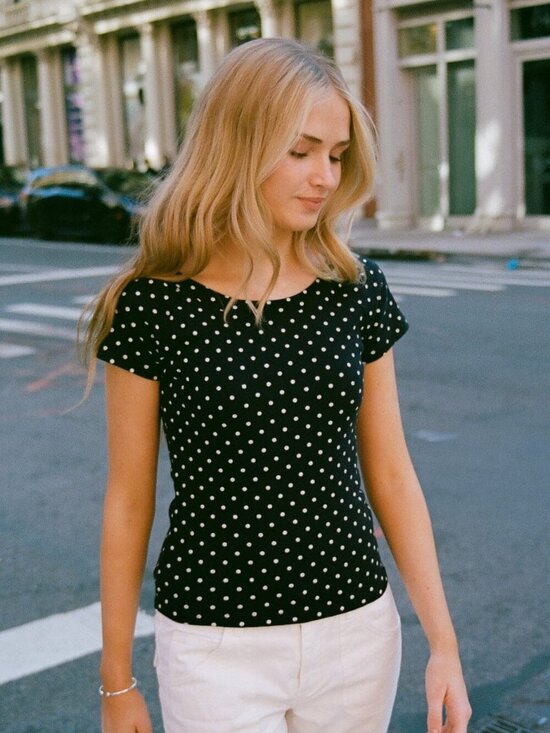 Brandy Melville Tops - Polka Dot Ginny Off the Shoulder top